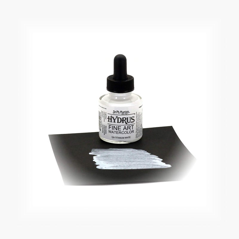 Dr. Ph. Martin's Hydrus Fine Art Watercolor (12H) Watercolor Bottle, 1.0 oz, Titanium White, 1 Bottle - Image 2